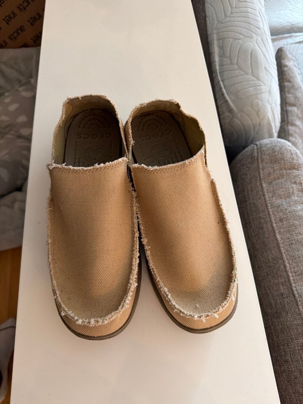 Crocs Santa Cruz Canvas Slip-On Loafer — Khaki/Tan | Men's 11